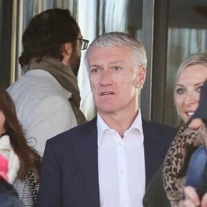 Didier Deschamps et sa femme Claude - Les people quittent leur hôtel afin de participer à l'enregistrement du nouveau spectacle des Enfoirés à Bordeaux le 28 janvier 2019.