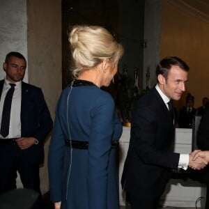 Le président égyptien Abdel Fattah al-Sissi et sa femme la Première Dame Entissar Amer accueillent son homologue français Emmanuel Macron et sa femme la Première dame Brigitte Macron - Dîner en l'honneur du président de la République française et sa femme la Première Dame, offert par son homologue égyptien et sa femme la Première Dame à l'hôtel Al Masah au Caire, Egypte, le 28 janvier 2019. Le couple présidentiel français est en visite officielle de trois jours en Egypte. © Dominique Jacovides/Bestimage