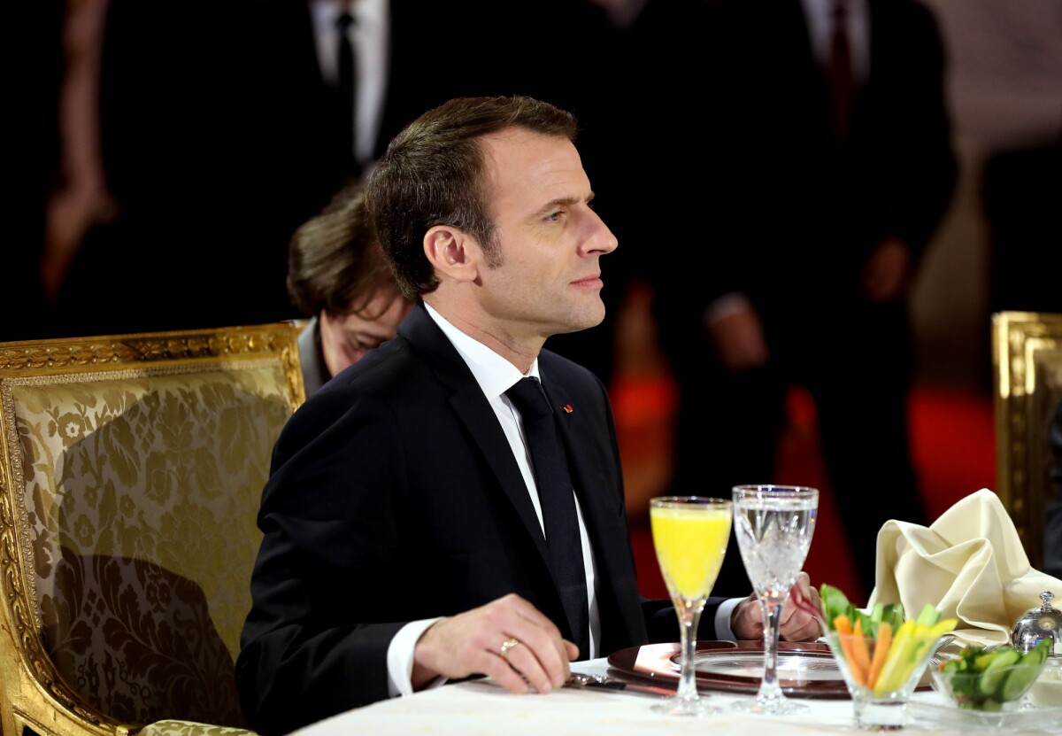 Photo : Le président de la République française Emmanuel Macron - Dîner ...