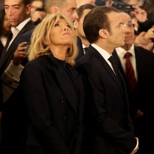 Le président de la République française Emmanuel Macron et sa femme la Première Dame Brigitte Macron - Le président de la République française et sa femme la Première Dame et le pape copte orthodoxe au siège de la papauté copte à la cathédrale Saint-Marcdu Caire à Abbassia, Egypte, le 29 janvier 2019. Le couple présidentiel français est en visite officielle de trois jours en Egypte. © Dominique Jacovides/Bestimage