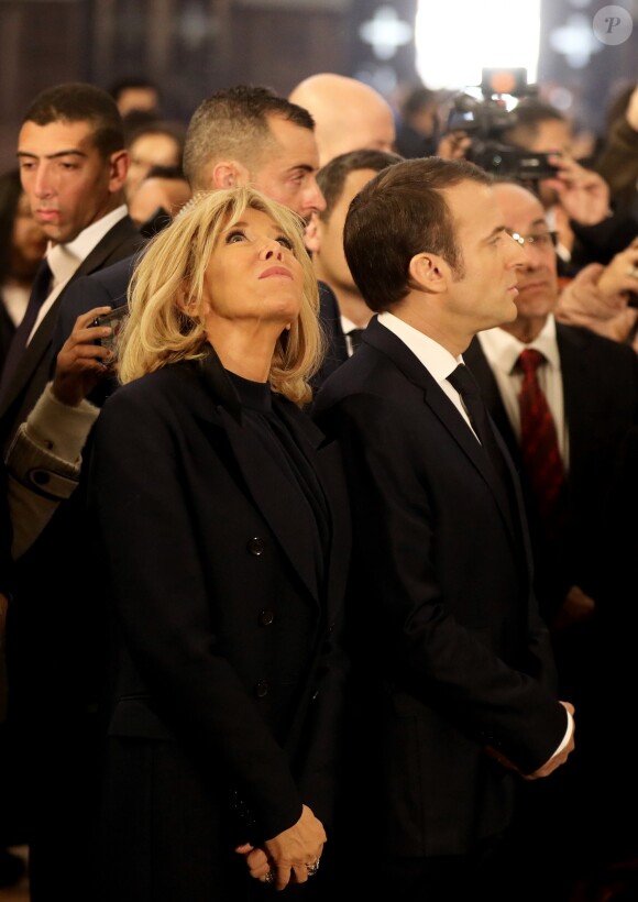 Le président de la République française Emmanuel Macron et sa femme la Première Dame Brigitte Macron - Le président de la République française et sa femme la Première Dame et le pape copte orthodoxe au siège de la papauté copte à la cathédrale Saint-Marcdu Caire à Abbassia, Egypte, le 29 janvier 2019. Le couple présidentiel français est en visite officielle de trois jours en Egypte. © Dominique Jacovides/Bestimage