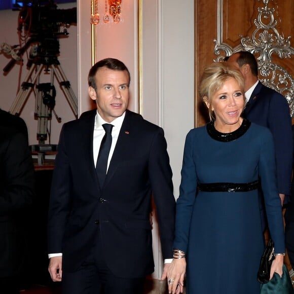 Emmanuel Macron et Brigitte Macron - Dîner en l'honneur du président de la République française à l'hôtel Al Masah au Caire, le 28 janvier 2019. © Dominique Jacovides/Bestimage