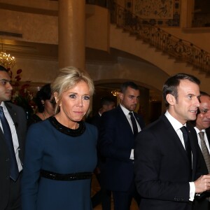 Emmanuel Macron et Brigitte Macron - Dîner en l'honneur du président de la République française à l'hôtel Al Masah au Caire, le 28 janvier 2019. © Dominique Jacovides/Bestimage