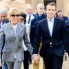 Le président de la République française Emmanuel Macron et sa femme la première dame Brigitte Macron visitent le temple d'Abou Simbel, l'un des sites archéologiques emblématiques du pays, le dimanche 27 janvier 2019. © Eliot Blondet/Pool/Bestimage