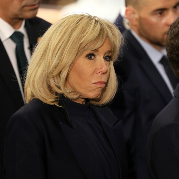 Le président de la République française Emmanuel Macron et sa femme la Première Dame Brigitte Macron - Le président de la République française et sa femme la Première Dame et le pape copte orthodoxe au siège de la papauté copte à la cathédrale Saint-Marcdu Caire à Abbassia, Egypte, le 29 janvier 2019. Le couple présidentiel français est en visite officielle de trois jours en Egypte. © Dominique Jacovides/Bestimage