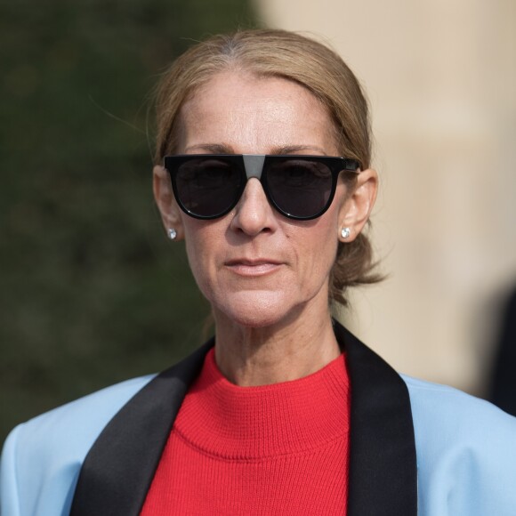 Céline Dion sort de l'hôtel de Crillon à Paris le 31 janvier 2019.