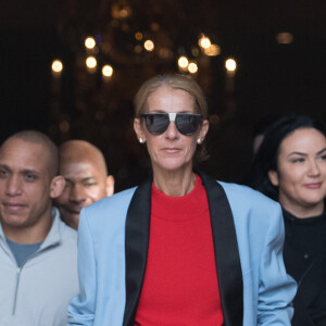 Céline Dion sort de l'hôtel de Crillon à Paris le 31 janvier 2019.