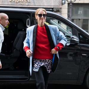 Celine Dion fait un passage à la boutique Repetto à Paris le 31 janvier 2019.