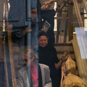 Celine Dion fait un passage à la boutique Repetto à Paris le 31 janvier 2019.
