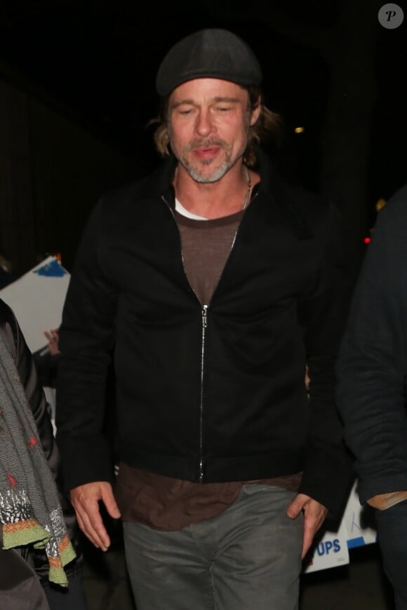 Exclusif - Brad Pitt lors d'une sortie de nuit à Los Angeles le 23 janvier 2019.