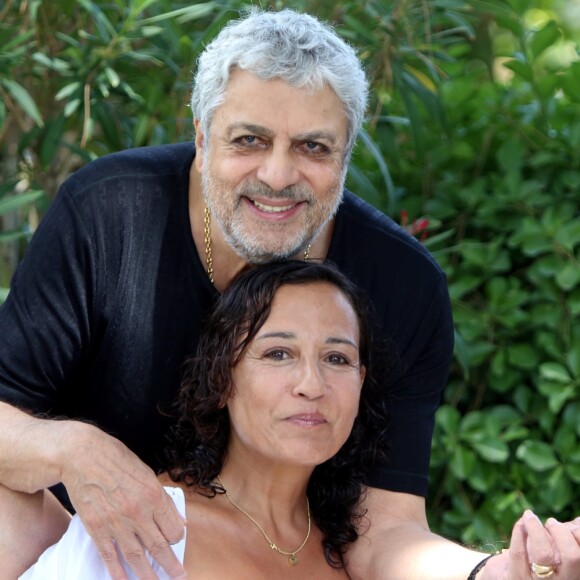 Exclusif - Rendez-vous avec Enrico Macias et sa fille Jocya à l'hôtel Mas Bellevue à Saint-Tropez, le 28 juillet 2014.