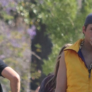 Ashton Kutcher sur le tournage de Friends with benefits, à Los Angeles, le 19 mai 2010