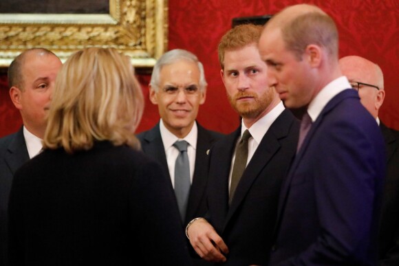 Le prince William, duc de Cambridge, et le prince Harry, duc de Sussex, lors de la conférence "2018 Illegal Wildlife Trade" au palais St James à Londres. Le 10 octobre 2018