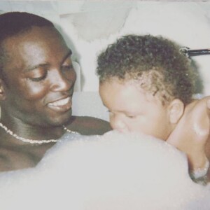 Harvey et son père, l'ancien footballeur Dwight Yorke. 2018.
