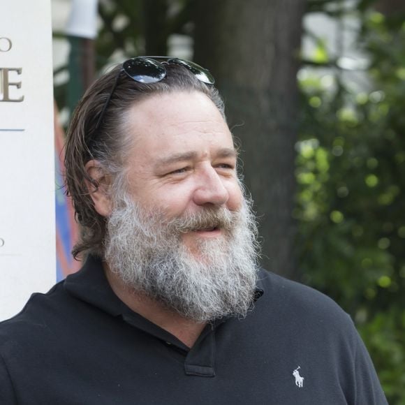 Russell Crowe lors d'un photocall pour la projection de Gladiator en live avec un orchestre à Rome le 5 juin 2018.