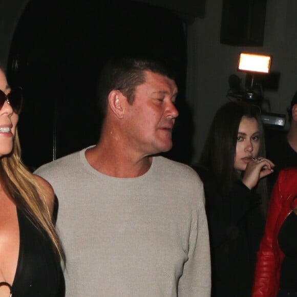 Exclusif - Mariah Carey et James Packer quittent le restaurant Craig à West Hollywood le 7 août 2016.