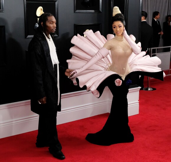 Cardi B et son mari Offset - Les célébrités arrivent à la 61ème soirée annuelle des GRAMMY Awards à Los Angeles, le 10 février 2019