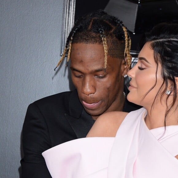 Travis Scott et sa compagne Kylie Jenner - Les célébrités arrivent à la 61ème soirée annuelle des GRAMMY Awards à Los Angeles, le 10 février 2019