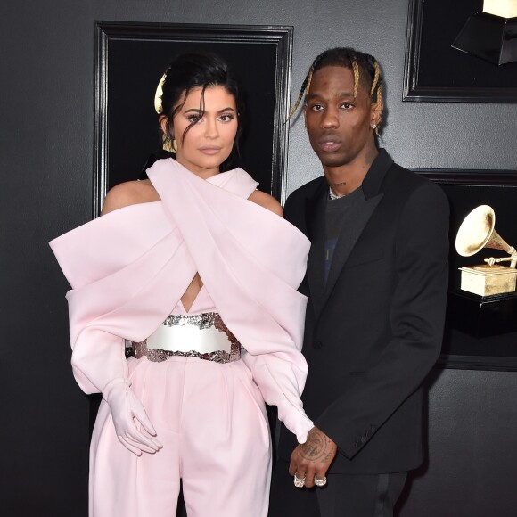 Travis Scott et Kylie Jenner - Les célébrités arrivent à la 61ème soirée annuelle des GRAMMY Awards à Los Angeles, le 10 février 2019.