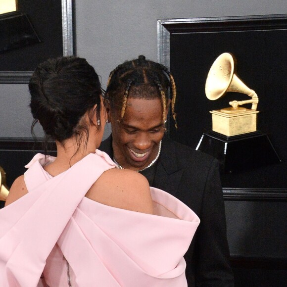 Travis Scott et Kylie Jenner - Les célébrités arrivent à la 61ème soirée annuelle des GRAMMY Awards à Los Angeles, le 10 février 2019.