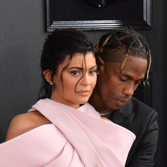 Travis Scott et Kylie Jenner - Les célébrités arrivent à la 61ème soirée annuelle des GRAMMY Awards à Los Angeles, le 10 février 2019.