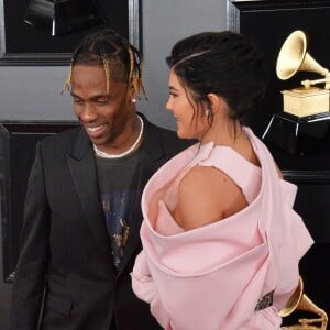 Travis Scott et Kylie Jenner - Les célébrités arrivent à la 61ème soirée annuelle des GRAMMY Awards à Los Angeles, le 10 février 2019.