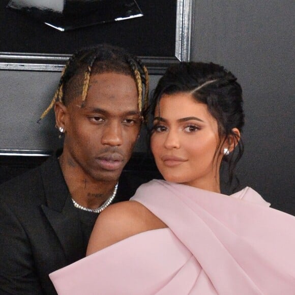 Travis Scott et Kylie Jenner - Les célébrités arrivent à la 61ème soirée annuelle des GRAMMY Awards à Los Angeles, le 10 février 2019.