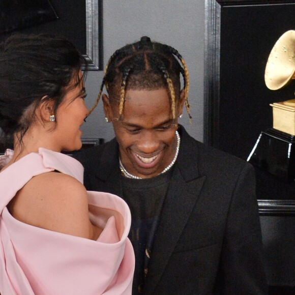 Travis Scott et Kylie Jenner - Les célébrités arrivent à la 61ème soirée annuelle des GRAMMY Awards à Los Angeles, le 10 février 2019.