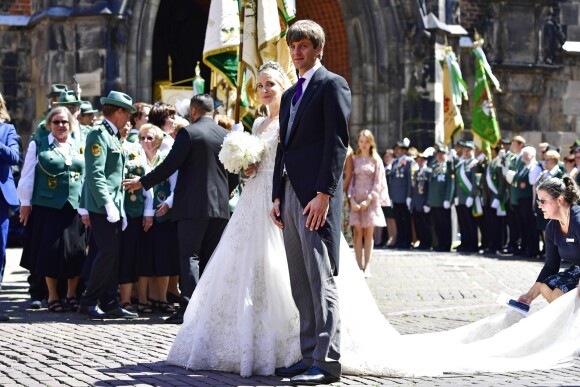 Le prince Ernst August de Hanovre lors de son mariage religieux avec Ekaterina Malysheva à l'église Markkirche à Hanovre, en Allemagne, le 8 juillet 2017.