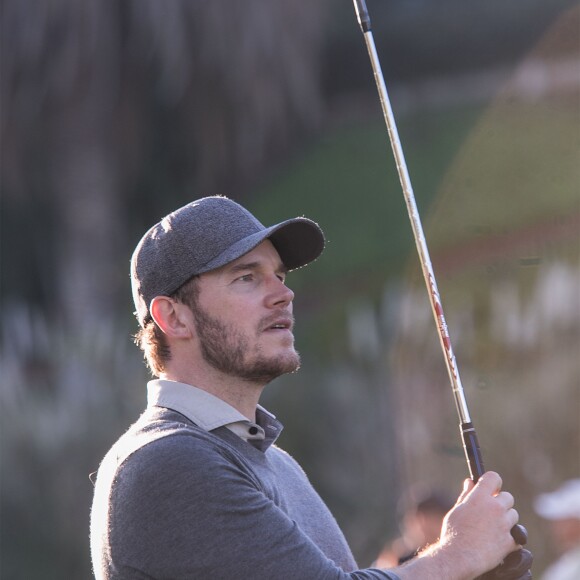 Chris Pratt pendant le tournoi de golf "Coupe des Célébrités" au Riviera Country Club de Brentwood, à Los Angeles, Californie, Etats-Unis, le 11 février 2019. © Prensa Internaciona/Zuma Press/Bestimage