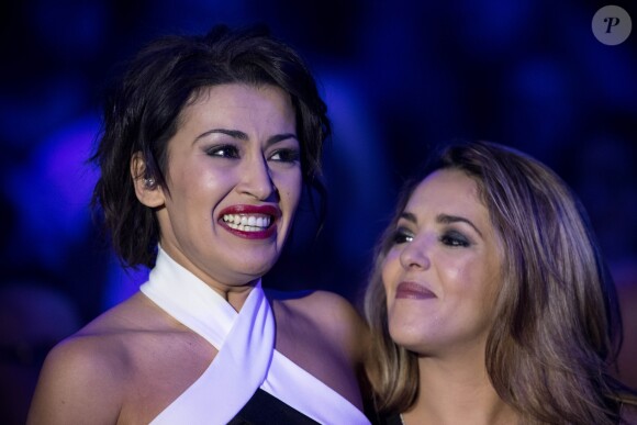 Exclusif - Karima Charni et Hoda Sanz (Star Academy 4) - Emission hommage à "Grégory Lemarchal, 10 ans après l'histoire continue" au Zénith de Paris et retransmis en direct sur TF1 le 7 janvier 2017. © Cyril Moreau/Bestimage