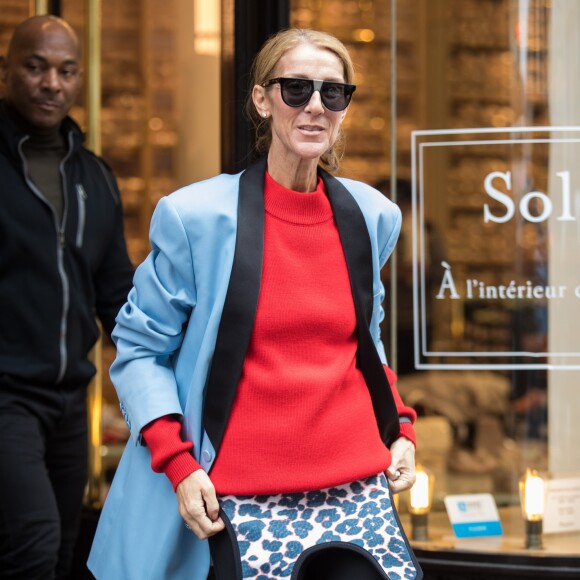Celine Dion fait un passage à la boutique Repetto à Paris le 31 janvier 2019.