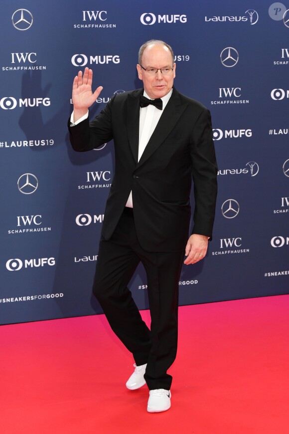 Le prince Albert II de Monaco - Les célébrités posent sur le tapis rouge lors de la soirée des "Laureus World sports Awards" à Monaco le 18 février 2019