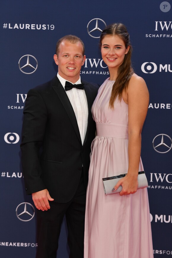 Fabian Hambuechen et sa compagne Nina lors de la soirée des "Laureus World sports Awards" à Monaco, le 18 février 2019. © Bruno Bebert/Bestimage