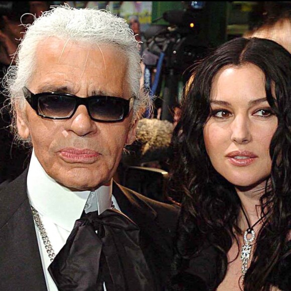 Karl Lagerfeld et Monica Bellycci à Rome. Mai 2005.