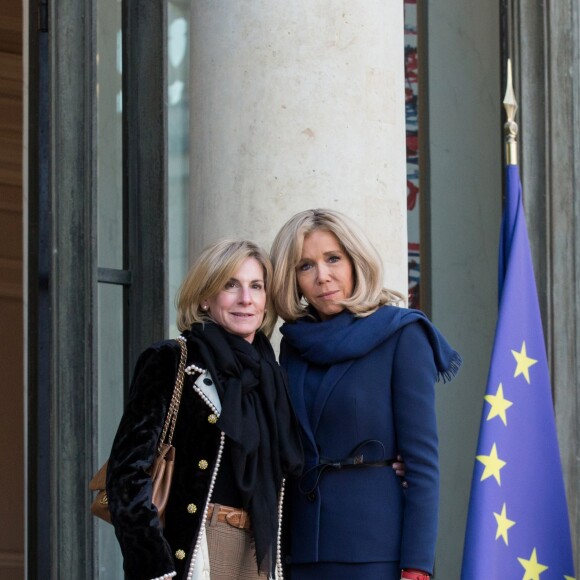 Jamie McCourt, ambassadrice des Etats Unis en France, Brigitte Macron - Les participants à la réunion du conseil consultatif pour l'égalité entre les femmes et les hommes sont accueillis par Brigitte Macron au palais de l'Elysée à Paris le 19 février 2019. © Stéphane Lemouton / Bestimage