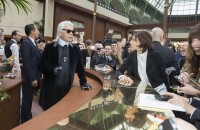 Karl Lagerfeld et Inès de la Fressange sur le plateau de Tout le monde en parle.