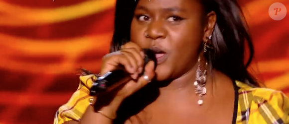 Pearl dans "The Voice 8" sur TF1, le 23 février 2019.
