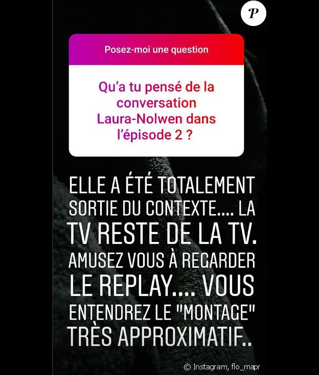 Florian de "Mariés au premier regard 3" - 24 février 2019, story Instagram