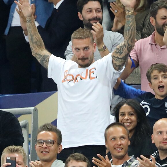 Matt Pokora (M. Pokora) dans les tribunes lors de la Ligue des nations opposant la France aux Pays-Bas, au Stade de France, à Saint-Denis, Seine Saint-Denis, France, le 9 septembre 2018. La France a gagné 2-1. © Cyril Moreau/Bestimage