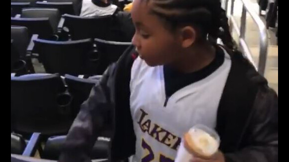 M. Pokora a emmené Violet, la fille de Christina Milian, à son premier match des Lakers. Instagram, 22 février 2019.