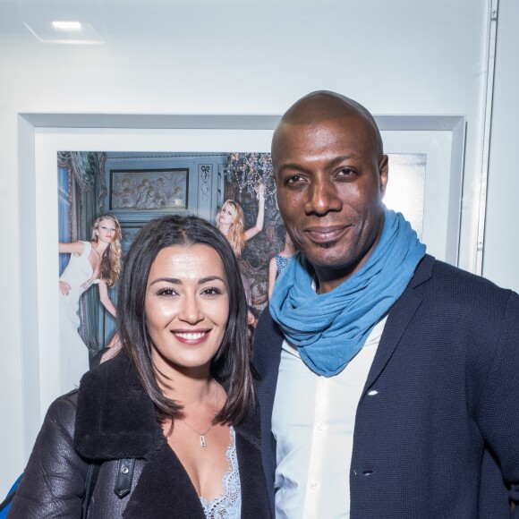 Exclusif - Harry Roselmack et Karima Charni - Vernissage de l'exposition "Femmes je vous aime" à l'Hôtel Plaza Athénée à Paris, le 25 février 2019. © Cyril Moreau/Bestimage