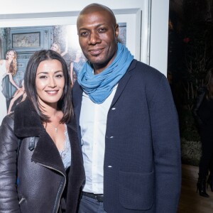 Exclusif - Harry Roselmack et Karima Charni - Vernissage de l'exposition "Femmes je vous aime" à l'Hôtel Plaza Athénée à Paris, le 25 février 2019. © Cyril Moreau/Bestimage