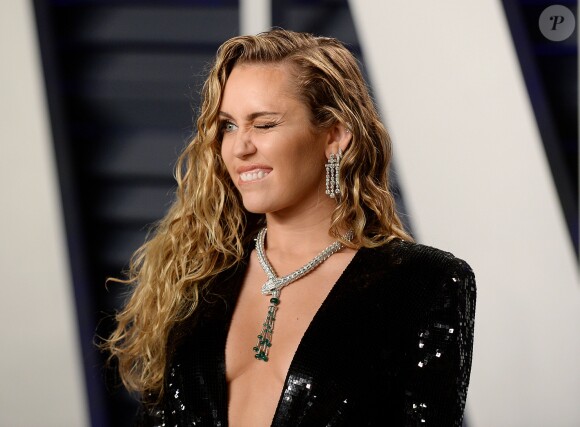 Miley Cyrus à la soirée Vanity Fair Oscar Party à Los Angeles, le 24 février 2019