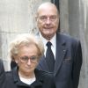 Jacques et Bernadette Chirac - Obsèques de Claude pompidou en l'église Saint-Louis, à Paris, le 6 juillet 2007.