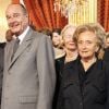 Jacques Chiract et sa femme Bernadette - Dernière remise collective de décoration avec Jacques Chirac au palais de l'Elysée le 13 avril 2007.