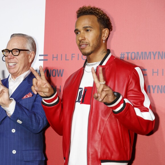 Harry Sugiyama, Tommy Hilfiger et Lewis Hamilton - La marque Tommy Hilfiger présente sa collection Automne 2018 lors de la soirée "Tokyo Icons" à Tokyo, le 8 octobre 2018.