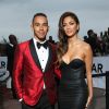 Lewis Hamilton, Nicole Scherzinger - Photocall de la soirée "AmfAR's Cinema Against AIDS" Gala a l'Eden Roc au Cap d'Antibes le 22 mai 2014.