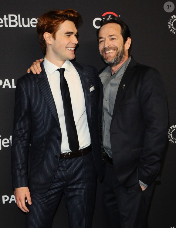 KJ Apa, Luke Perry lors du Paley Festival, àLos Angeles, le 25 mars 2018.