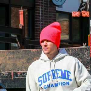 Justin Bieber est allé boire un café chez Blue Bottle Coffee à New York, le 6 mars 2019